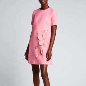*$2190 NEW OSCAR DE LA RENTA CARNATION PINK FLOWER CUT OUT DAY DRESS US 2